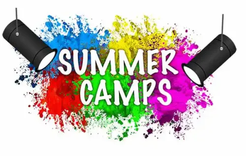 summer camp image with spotlights